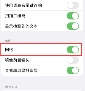 全南苹果手机维修网点分享iPhone如何开启九宫格构图功能 